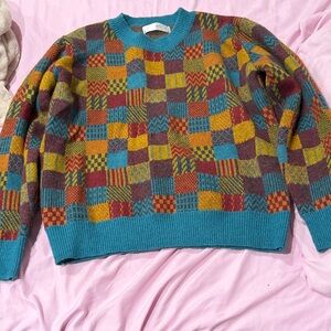 Colorful Patchwork Women's Sweater